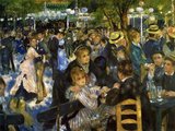 <i>Bal du moulin de la Galette</i> (commonly known as Dance at Le moulin de la Galette) is an 1876 painting by French artist Pierre-Auguste Renoir. It is housed at the Musée d'Orsay in Paris and is one of Impressionism's most celebrated masterpieces. The painting depicts a typical Sunday afternoon at Moulin de la Galette in the district of Montmartre in Paris. In the late 19th century, working class Parisians would dress up and spend time there dancing, drinking, and eating galettes into the evening.<br/><br/>

Like other works of Renoir's early maturity, <i>Bal du moulin de la Galette</i> is a typically Impressionist snapshot of real life. It shows a richness of form, a fluidity of brush stroke, and a flickering light.<br/><br/>

From 1879 to 1894 the painting was in the collection of the French painter Gustave Caillebotte; when he died it became the property of the French Republic as payment for death duties. From 1896 to 1929 the painting hung in the Musée du Luxembourg in Paris. From 1929 it hung in the Musée du Louvre until it was transferred to the Musée d'Orsay in 1986.