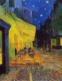 <i>Café Terrace at Night</i>, also known as <i>The Cafe Terrace on the Place du Forum</i>, is a coloured oil painting by the Dutch artist Vincent van Gogh in Arles, France, mid-September 1888. The painting is not signed, but described and mentioned by the artist in three letters. There is also a large pen drawing of the composition which originates from the artist's estate.<br/><br/>

The painting is currently at the Kröller-Müller Museum in Otterlo, Netherlands.