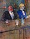 France: <i>'Au Café Le consommeteur et la cassière chlorotique'</i> (At the Cafe - The Customer and the Anaemic Cashier). Oil on canvas, Henri de Toulouse-Lautrec (1864-1901), 1898